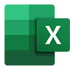 微软excel标志在绿色和字母X在白色